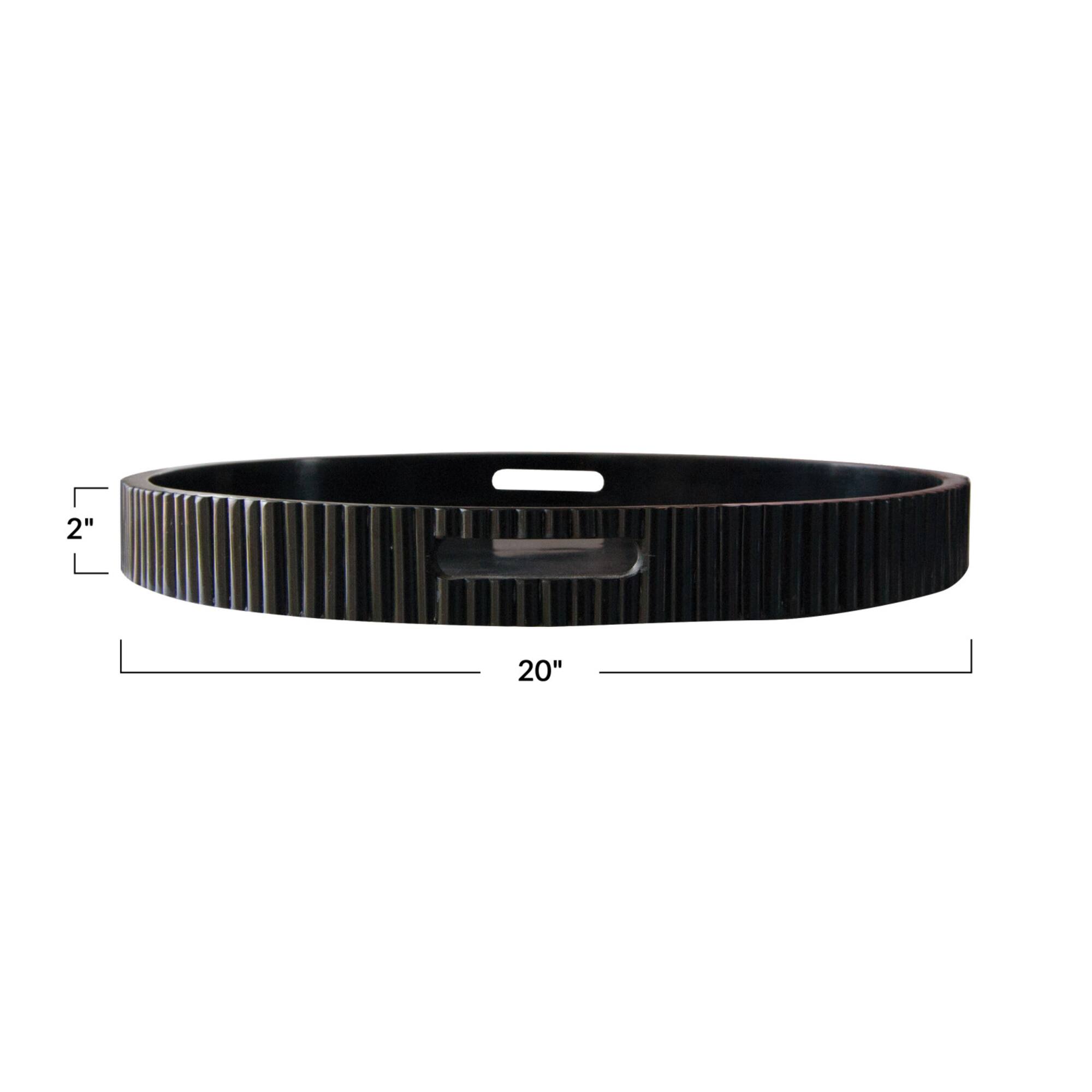 Hello Honey® 20" Black Pleated Tray with Handles